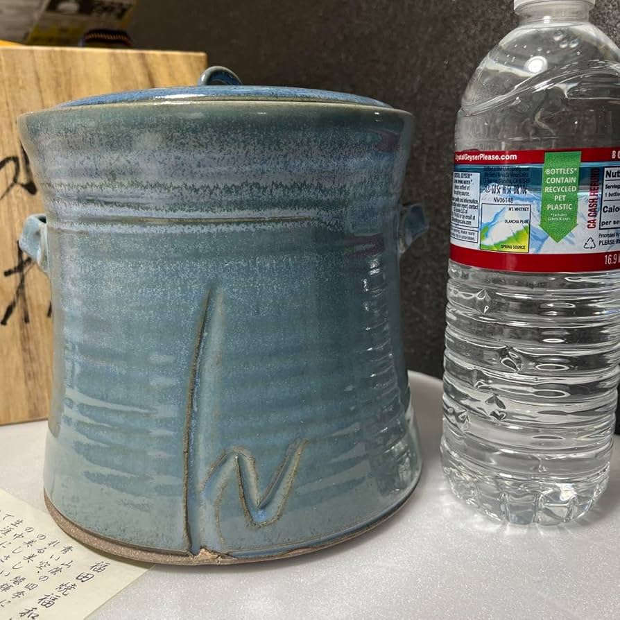 水差し　茶道 茶器/茶道具 水指（水差し）】 高取焼き 蓋兎摘み 鬼丸雪山作